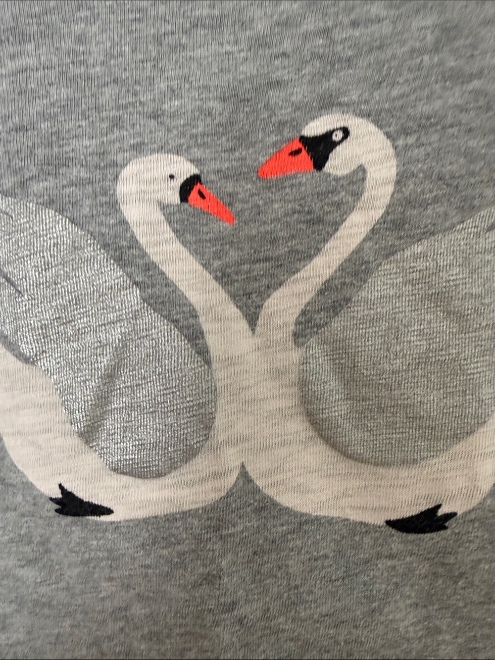 J. Crew Gray Short-Sleeve Tee with Swan Pair Graphic - Picture 5 of 6
